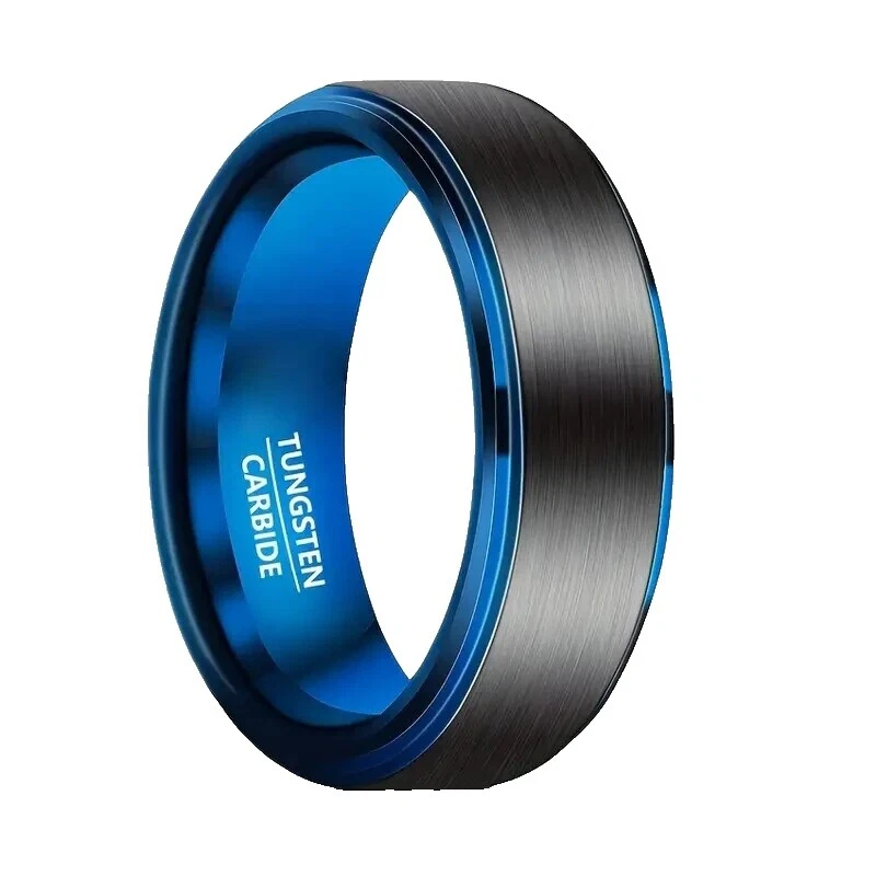 Anillos de Tungsteno de zafiro para hombres