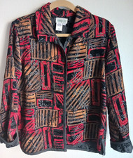 Women's Cut Velvet Embossed Blazer Geometric Metaliic Coldwater Creek Size S