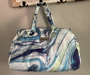 Justice Girls blue Swirl Print Quilted Duffle Bag