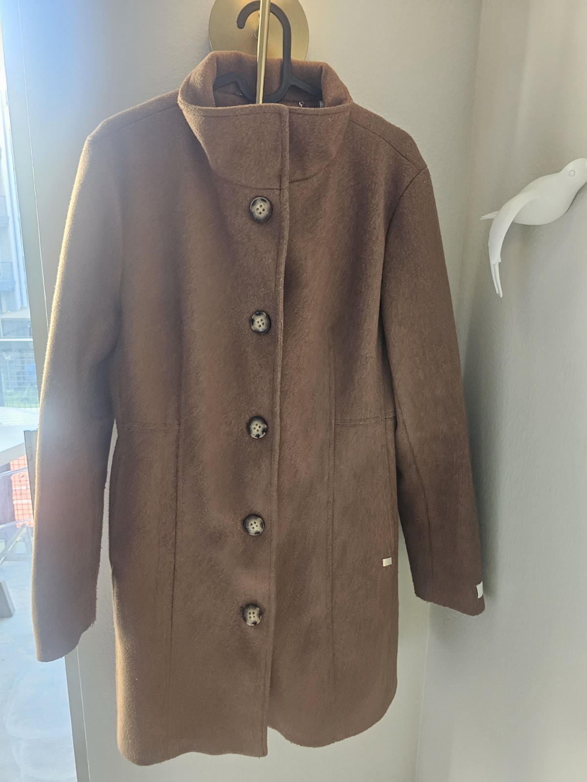 Calvin Klein Button Front Collared Lined Brown Mi… - image 3