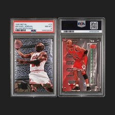 1995 Fleer Metal MICHAEL JORDAN Silver Spotlight PSA 8 NBA Chicago Bulls