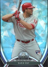 2013 Bowman Platinum Darin Ruf #91 Sapphire Rookie Card. rookie card picture