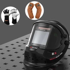 Auto Darkening Welding Helmet 180° View 1/1/1/1 TIG MIG ARC +Gloves +Sleeves