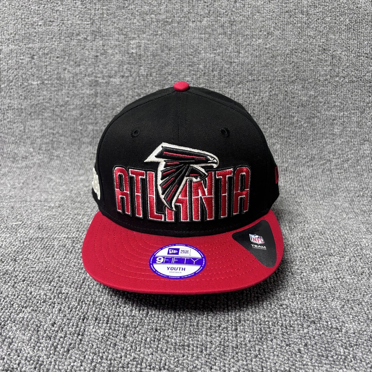New Era Atlanta Falcons 9FIFTY Youth Snapback Hat Black Red Underbrim Falcons
