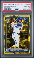 2024 BOWMAN DRAFT SAPPHIRE ED YELLOW #BDC8 JAC CAGLIANONE 58/75 PSA 10