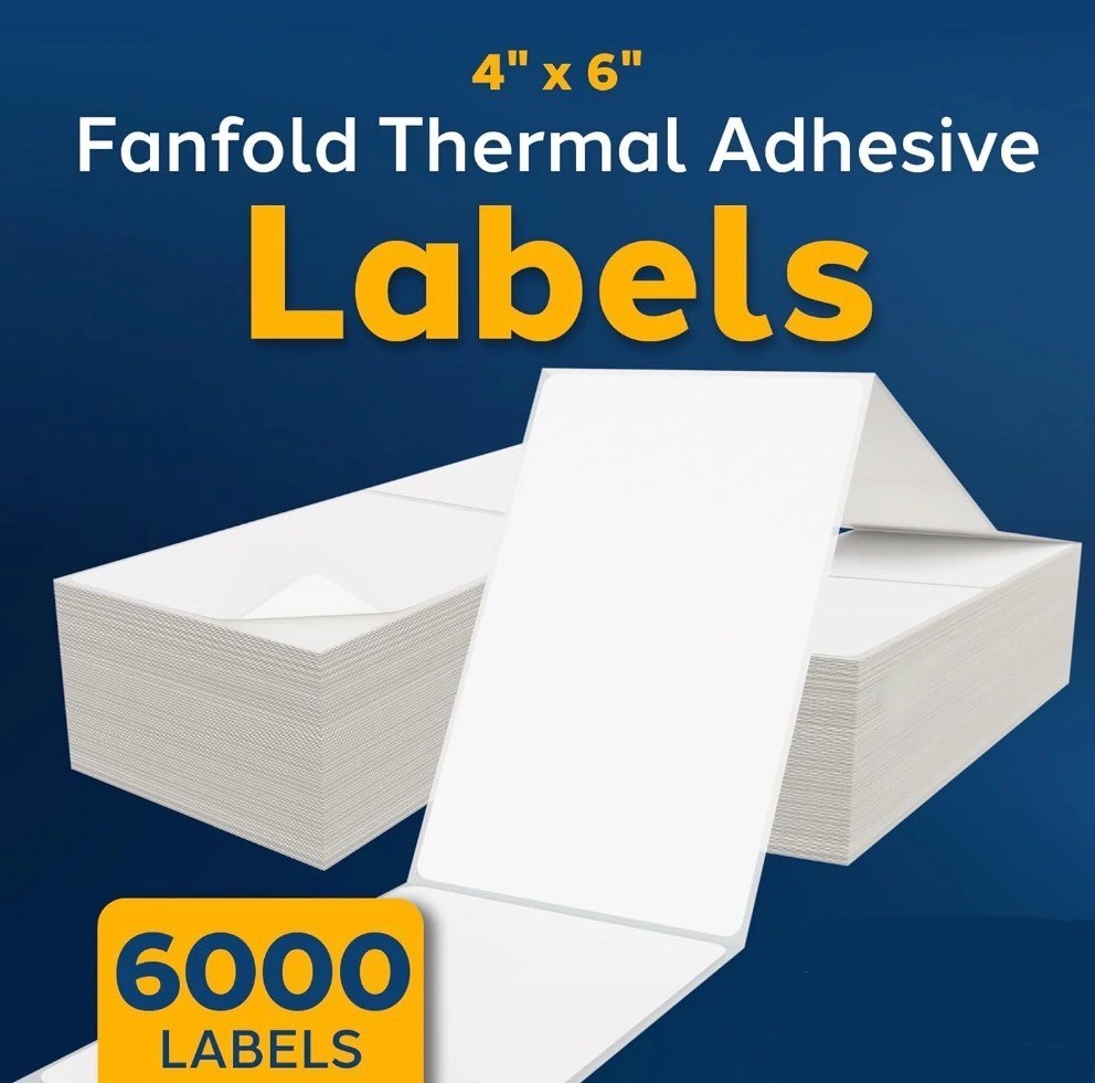 6000 4x6 UPS Direct Thermal Shipping Labels Fanfold Rollo Zebra [SHIPS SAME DAY]