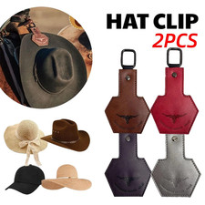 2 PCS Adventure Magnetic Hat Clip Leather Holder for Cowboy Caps Sunglasses Keys