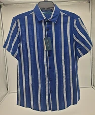 Perry Ellis Short Sleeve Button Up Size Small "Sargasso Sea" **New**