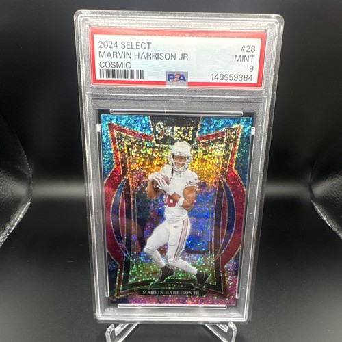Panini Select 2024 Concourse Marvin Harrison Jr. Cosmic Prizm #28 RC PSA 9
