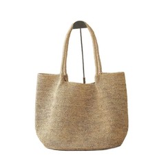HANDMADE DIY Woven Straw Tote Bag Large Beach Vacation W/ BOX  Receipt NEW