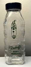 CLOWN Baby Bottle BROKHOFF’S DAIRY  Samuel Callet Glass  VTG Pottsville, PA