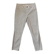 Uniqlo Gingham Skinny Trousers M 28-29” Stretch Cigarette Pants 25” Leg Cuff 5.5