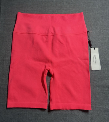 Calvin Klein Performance Women s Pink High Rise Biker Shorts S 7'' Inseam
