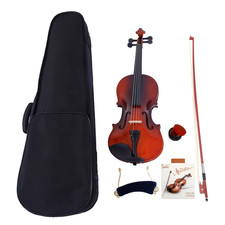 Natural 1/8 Acoustic Solid Wood Violin with Case Bow Rosin Strings Shoulder Rest