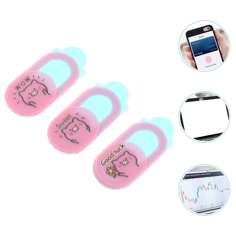 3 PCS Camera Laptop Cover Webcam Privacy Pig Computer Phone Creative