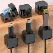 3 Pack Magnetic Cable Clips Black Adjustable Cord Holder Cable Management Organi