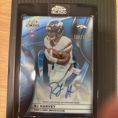 RJ HARVEY 2025 TOPPS CHROME BLACK ROOKIE BLUE REFRACTOR RC AUTO /150