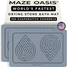 Stone Bath Mat Set 2 Pack  3D Rapid-Dry Texture   Diatomaceous Earth Mats ...
