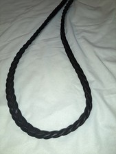 English Dark Brown Braided Soft Leather Reins.