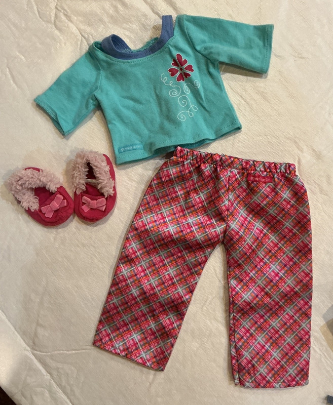 American Girl Doll Petals and plaid pajama set