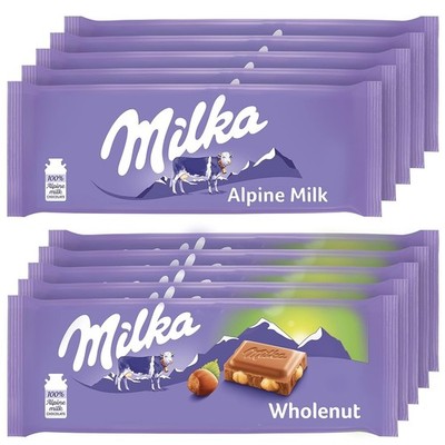 Milka Gourmet Chocolate Bars Collection - 10 x 3.52 oz, Perfect for Gifting
