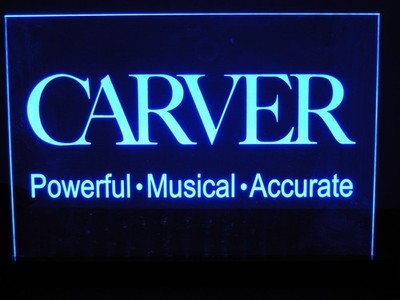 CARVER  (ELITE SERIES) ETCHED ACRYLIC LED SIGN W/BLACK ACRYLIC BASE