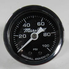Marshall Fuel Pressure Gauge MC00100; 0-100 psi 1-1/2 in. Blk/Chrome Non-Liquid