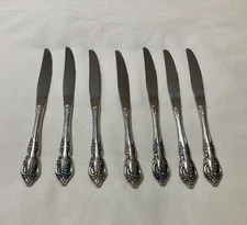 Oneida Pembrooke Renoir Set of 7 Dinner Knives SSS Stainless Flatware