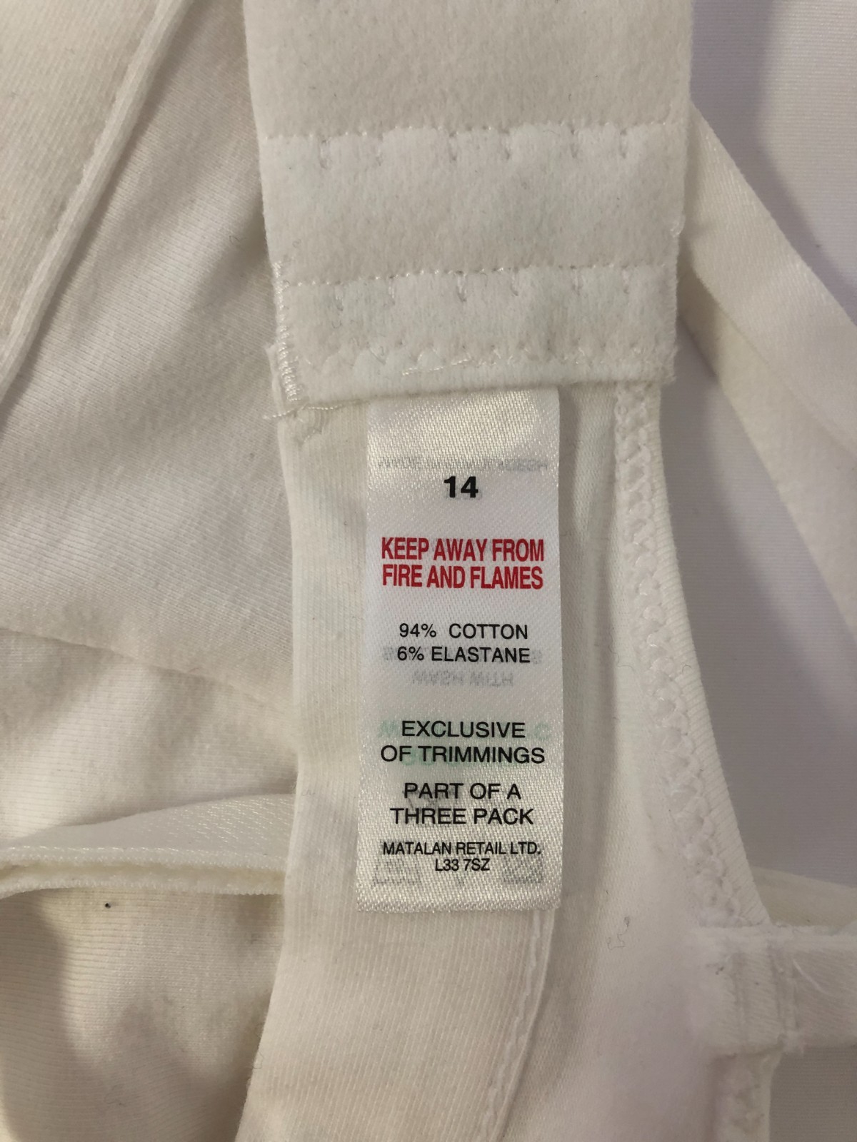 White Matalan Size 14 Bralette Non wired Non Padded BNWT image 7