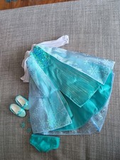 Elsa Frozen Playline Meet Outfit Dress Shoes Clips American Girl Doll Clothes