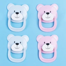 4X Magnetic Pacifier Soother Pink/Blue Bear for Reborn Baby Dolls Accessory Gift