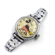 Vintage 1933 Mickey Mouse Ingersoll 31mm Mechanical 5.5IN Wristwatch #WB5260-2