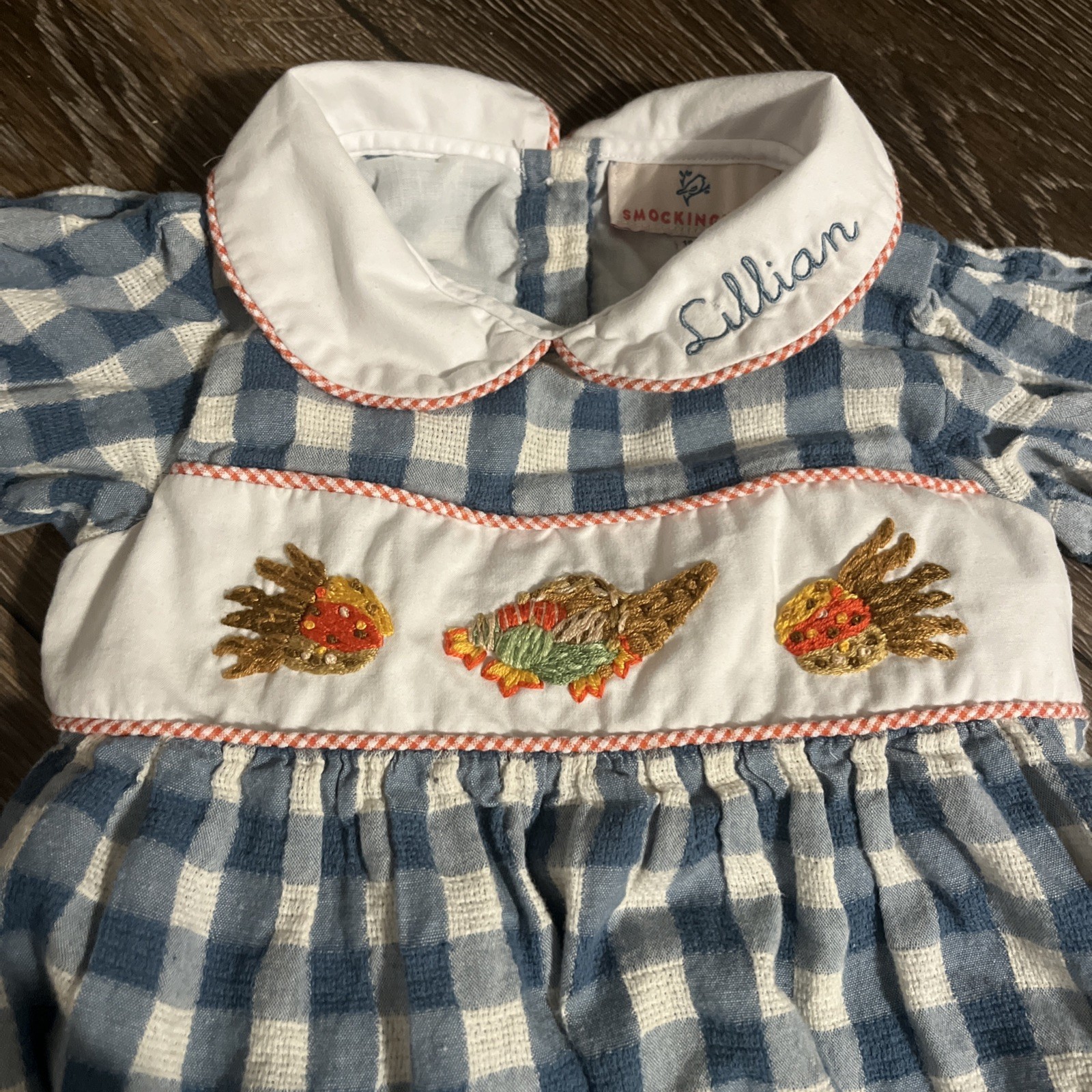 Smockingbird Thanksgiving Cornucopia Embroidered … - image 1