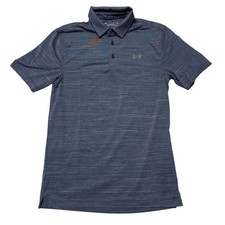 Under Armour Men's Tech Polo Shirt Heathered Blue Golf Athletic Short Sleeve S