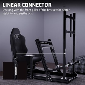 Hottoby Racing Sim Cockpit 4080 Aluminum With Black Seat & TV Stand Fit Logitech