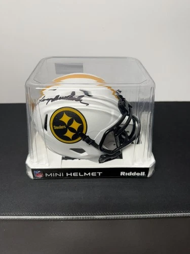 Terry Bradshaw Signed Pittsburgh Steelers Rave Mini Speed Helmet BAS