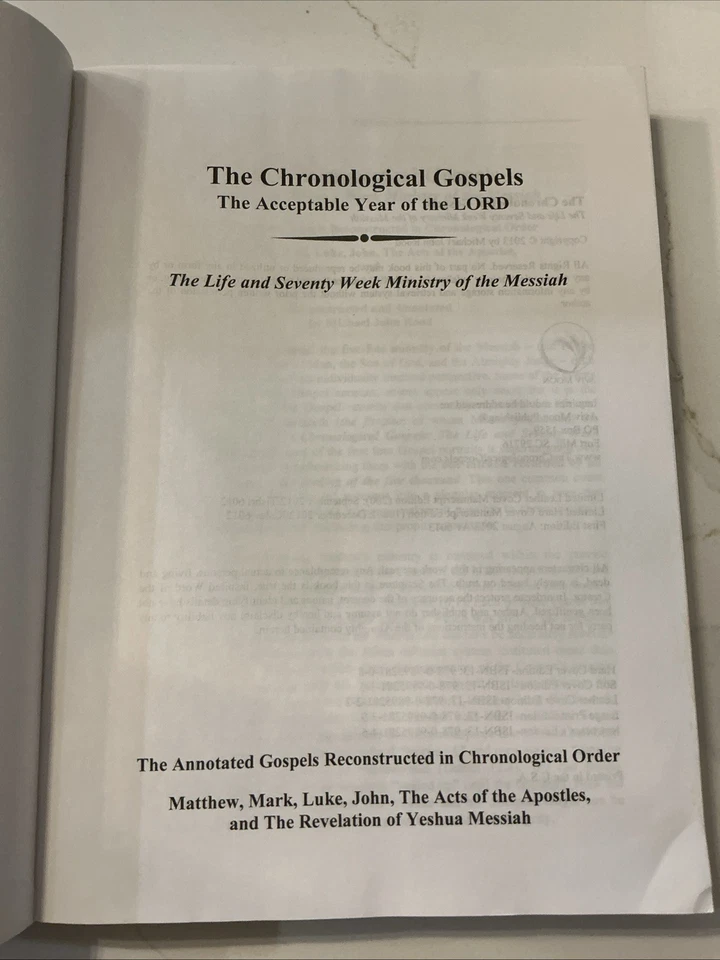 THE CHRONOLOGICAL GOSPELS, LARGER PRINT EDITION By Michael Rood **Excellent** Foto 4 de 4