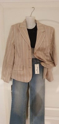 NEU* TOM TAILOR DAMEN-BLAZER   XL* BEIGE GESTREIFT* UVP 79    KLASSISCH* STRETCH