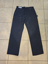 New Vintage Carhartt Pants Mens 34x32 Black B01 Double Knee Made In USA Workwear