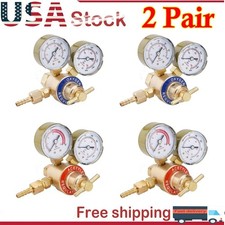 4 PACK Oxygen and Acetylene Regulators Welding Gas Gauges CGA540 and CGA200 USA