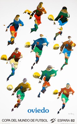 Pol BURY Copa Del Mundo De Futbol 1982 - Originale Signierte Lithographie