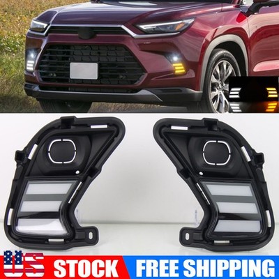 DRL For Toyota Grand Highlander 2024 2025 LED Fog Light Turn Signal Driving Lamp