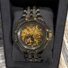 Bulova Maquina Automatic Skeleton Dial Black Stainless Steel Bracelet 46mm