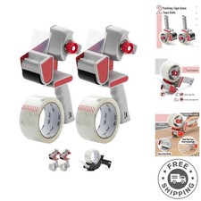 2-Pack Heavy Duty Packing Tape Dispenser with Rolls - Must-Have for Moving