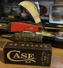 Case xx 'American Workman' Hawkbill (41011  SS) Stainless Steel Red Synthetic