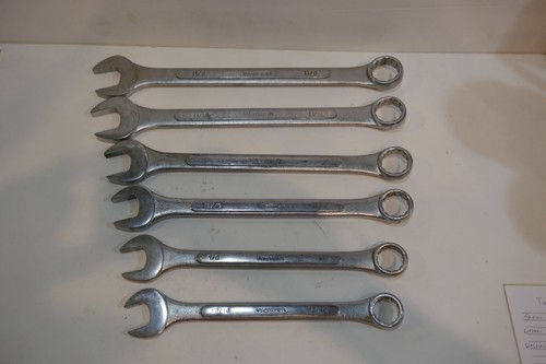 Vintage West Craft by Western Auto 6 Pc Combination Wrench Set w 9 SAE Sizes