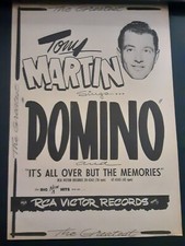 Tony Martin Domino Rare Original Promo Poster Ad Framed!