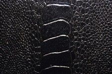 65-70 sf Black  Ostrich Leg Print Cow Leather Hide Skin ka2ee