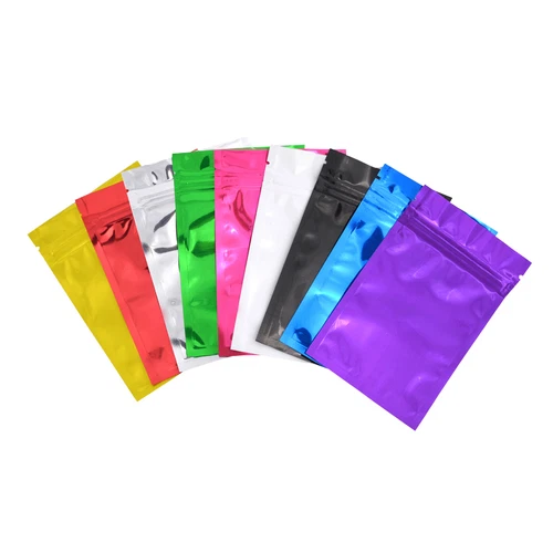 100 pcs Colorful Foil Zip lock Pouches Food Storage Zipper Bags Smell Proof Bags - Picture 2 of 22