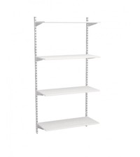White Twin Slot Shelving Kit - H1600mm - 4 Shelves